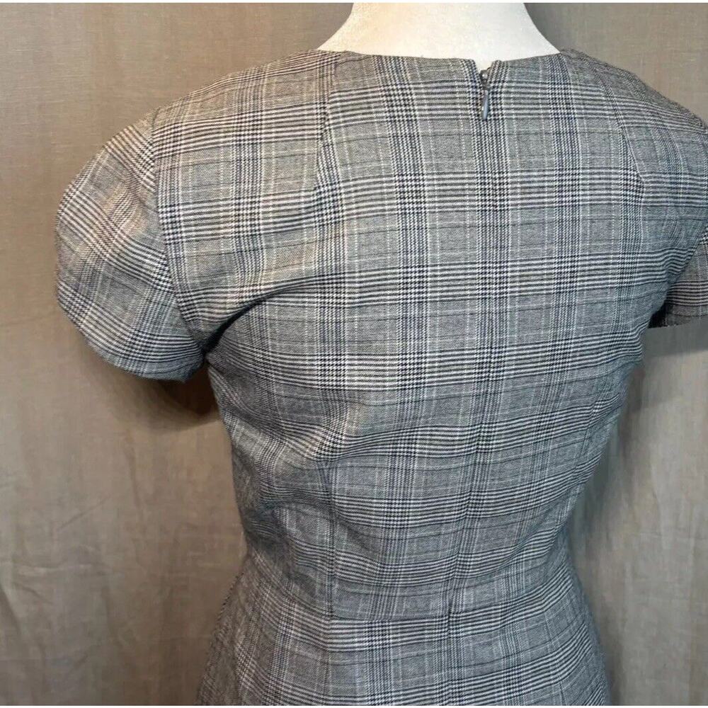 Banana Republic NWT Gray Plaid Square Neck Sheath Dress Size 0 Petite - Picture 15 of 16